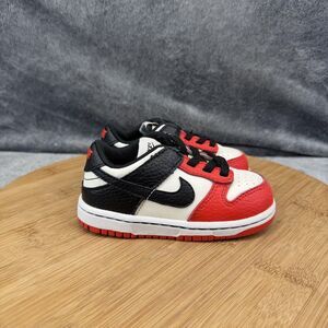 Nike Dunk Low Shoes Boys Size 7C Red Black Casual Sneakers Toddler DC9562-100